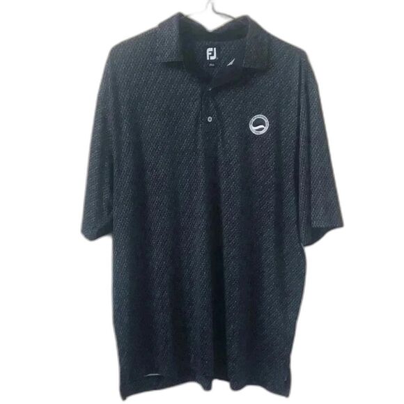 Foot Joy Mens Golf Polo Black and Gray - Picture 1 of 3